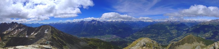Becca di Viou - 2859 metri di altitudine - Vista a 360° sulle montagne della Valle d'Aosta dal Monte Bianco al Monte rosa, Dal Cervino al Gran Paradisio.